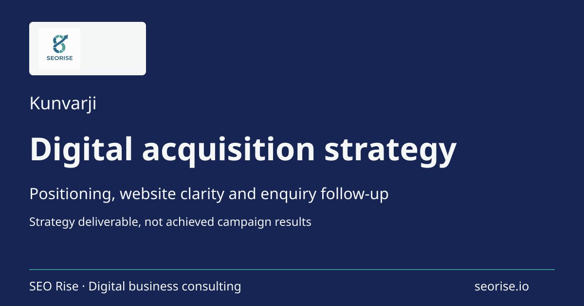 Kunvarji: Strategy for digital customer acquisition